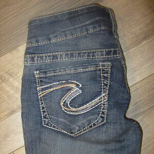 Embroidered Silver Jeans